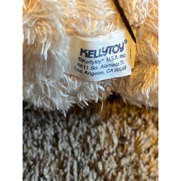 Kellytoy Puppy Dog Plush Kids 12" Tan Brown Sitting Stuffed Animal Brown Bow - Picture 7 of 10